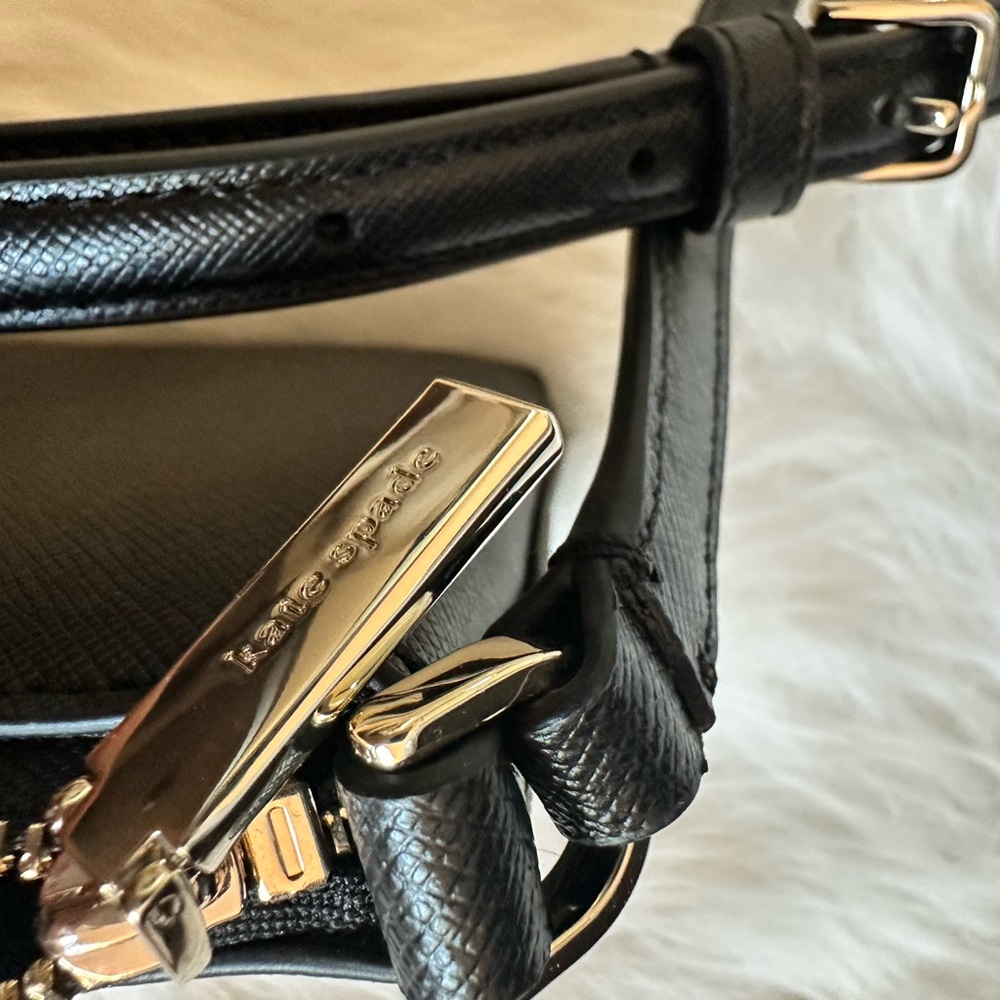 New!!Kate Spade Black Leather Crossbody Bag - Picture 6 of 6